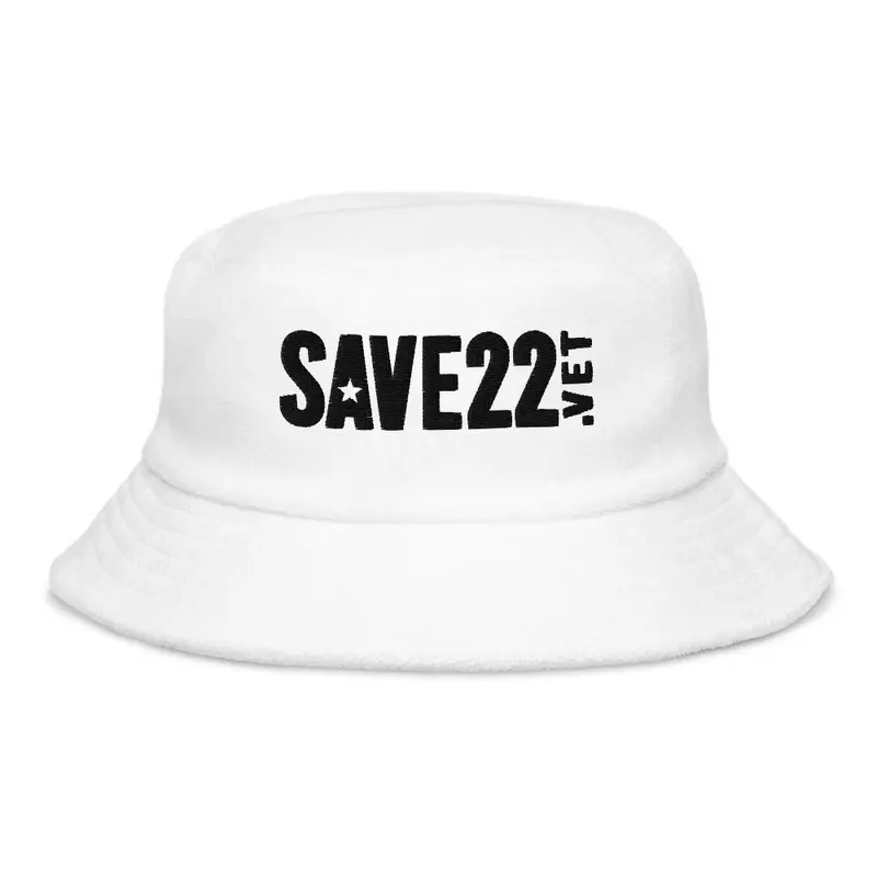 SAVE22 Black on White Bucket